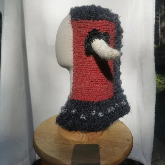 Knit Viking helmet handmade hat Peruvian trading company